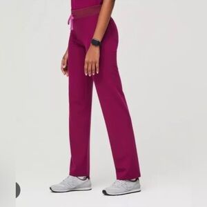 Figs Women's Straight Leg Pants - color magenta pink
